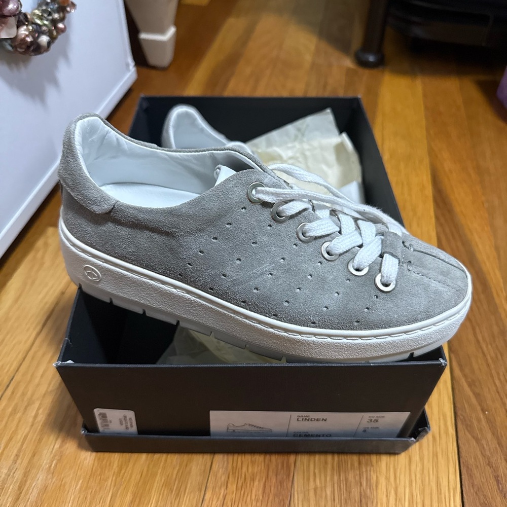 RAG & BONE | Linden Suede Platform Sneaker in Cemento